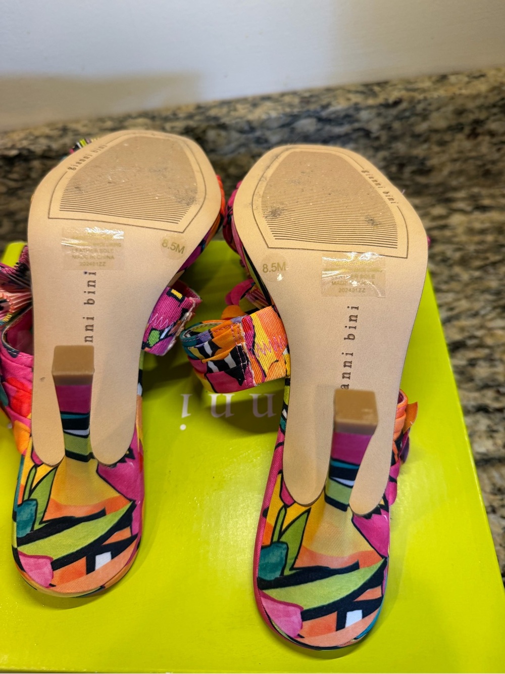 Gianni Bini Pink Multi Floral Ruffle High Heel Sandals - Picture 5 of 7